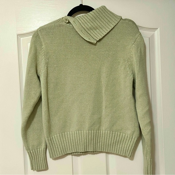 90s Vintage 🌿 Fashion Bug Sage Green Cowl-neck Sweater - Picture 3 of 3